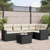 vidaXL Garden Sofa Set Black PE rattan Large UV-resistant materials