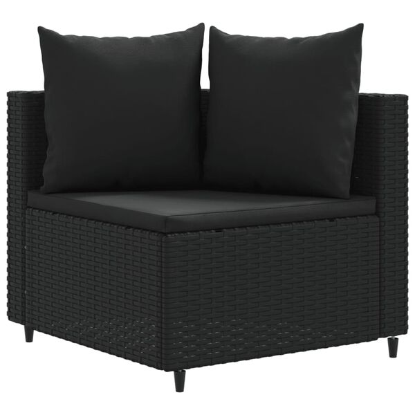 vidaXL Patio Sofa Set Set of 5 Black