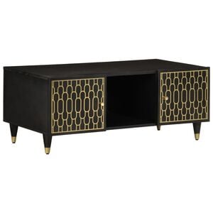 vidaXL Coffee Table Black Solid Mango Wood Medium Coffee Table