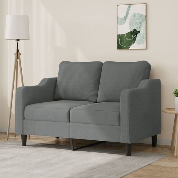 vidaXL 2-seater Sofa Dark grey 100% polyester, metal, textilene, foam