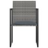 vidaXL Outdoor Dining Set Gray Poly Rattan 7 Piece Removable Covers