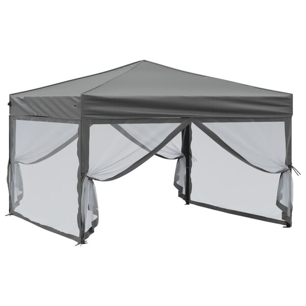 vidaXL Folding Party Tent with Sidewalls Anthracite 9.8'x9.8'