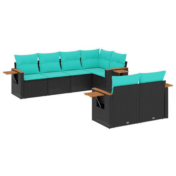 vidaXL Patio Sofa Set Black