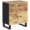 vidaXL Bedside Cabinet Natural wood and black