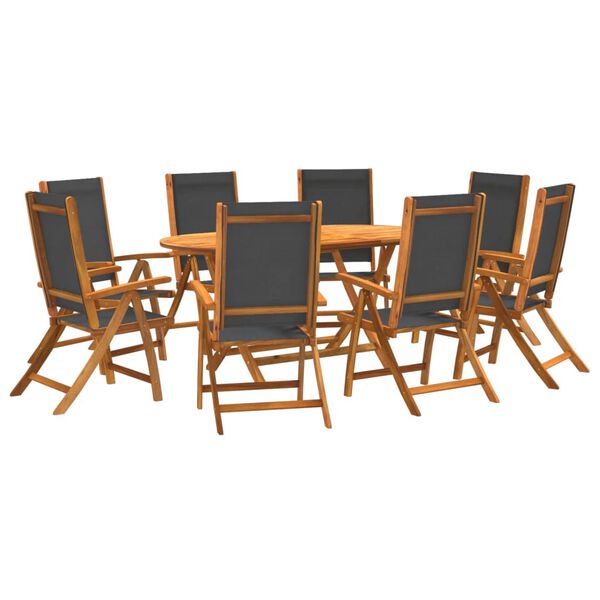 vidaXL Garden Dining Set Acacia wood with an oil finish, Black
