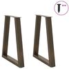 vidaXL Dining Table Leg Set of 2 Natural steel Powder-coated steel