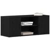 vidaXL TV Cabinet Black oak 39.37 x 13.78 x 15.75 in Engineered wood