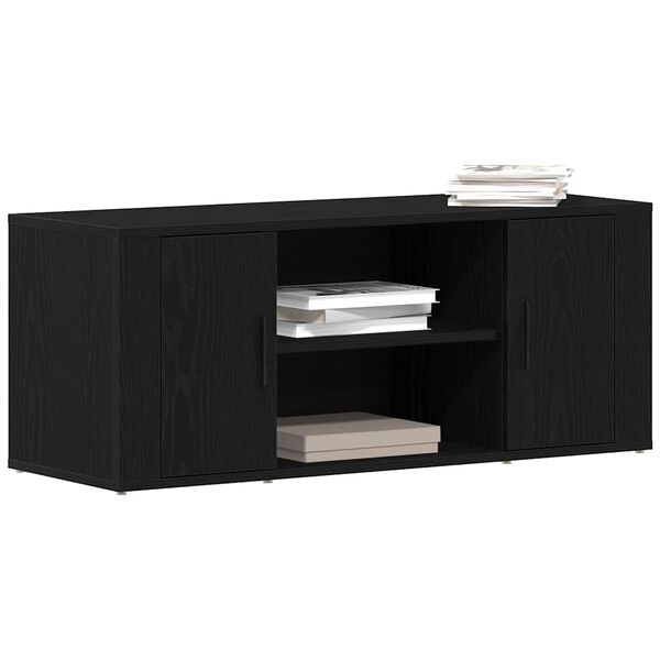 vidaXL TV Cabinet Black oak 39.37 x 13.78 x 15.75 in Engineered wood