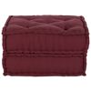 vidaXL Pouffe Maroon 100% cotton 27.6 x 27.6 x 14.2 in Modular Pouffe