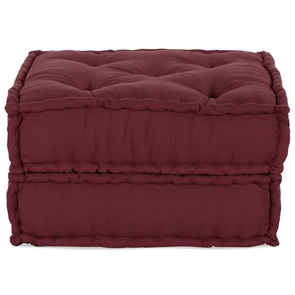 vidaXL Pouffe Maroon 100% cotton 27.6 x 27.6 x 14.2 in Modular Pouffe