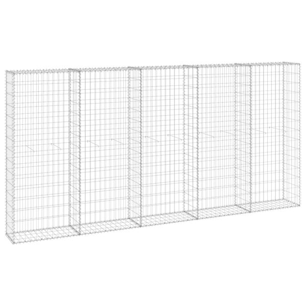 vidaXL Gabion Wall with Covers Galvanised Steel 118.1x11.8x59.1"