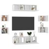 vidaXL 8 Piece TV Stand Set White Engineered Wood
