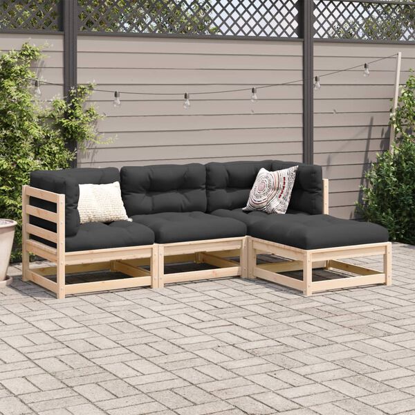 vidaXL Garden Sofa Set Pine Solid pine wood Large Modular