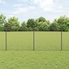 vidaXL Fence with Post Grey 3.28 x 32.81 ft Steel and PVC