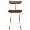 vidaXL Bar Stool Set of 2 Brown Solid Mango Wood, Iron Standard