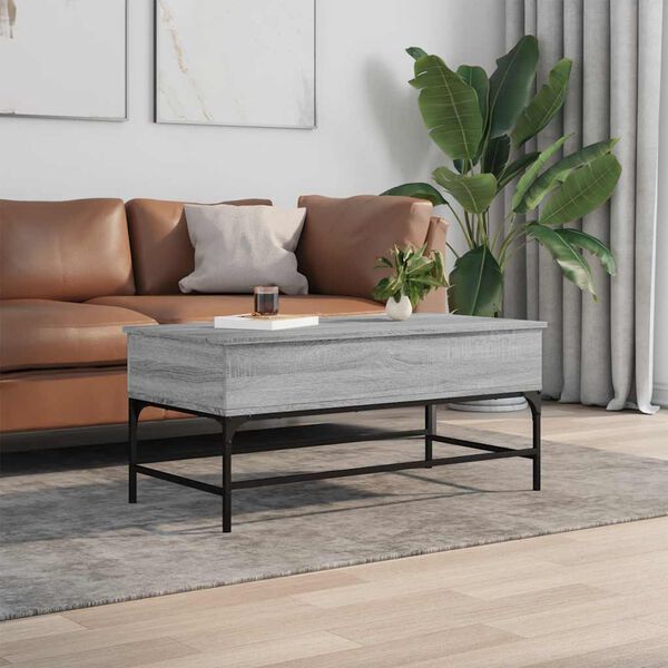 vidaXL Coffee Table Gray Sonoma Engineered wood, Metal Medium