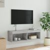 vidaXL TV Stand with LED Lights Concrete Gray 39.4"x11.8"x11.8"