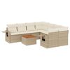 vidaXL Garden Sofa Set Beige PE rattan Large Modular Garden Sofa Set