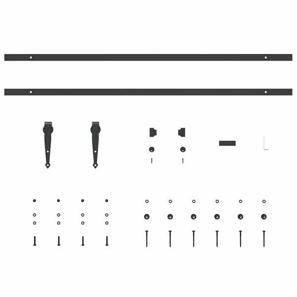 vidaXL Sliding Cabinet Door Kit 83.9 " Carbon Steel