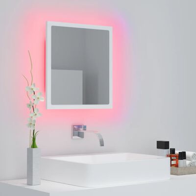 vidaXL LED Bathroom Mirror White 15.7"x3.3"x14.6" Acrylic