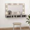vidaXL Mirror Cabinet Concrete Gray Engineered wood, acrylic 35.4 in wide