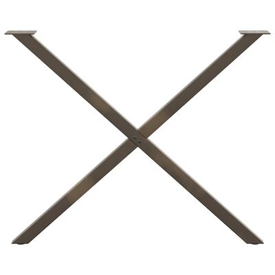 Close-up of the joined X-frame forming an X shape.