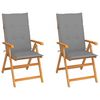 vidaXL Garden Chair Set of 2 Teak wood Fine sanded teak wood Medium