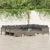 vidaXL Garden Lounge Set Grey PE Rattan 10 Piece Set Modular