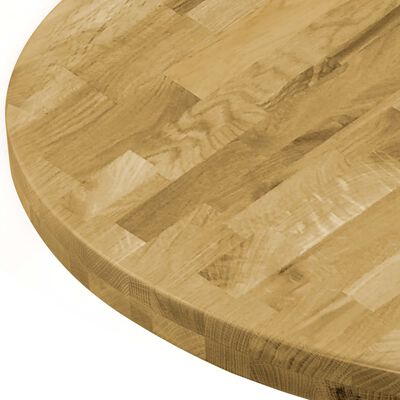 vidaXL Table Top Solid Oak Wood Round 1.7" 23.6"