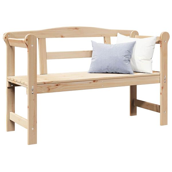 vidaXL Outdoor Bench Natural 46.85 x 17.32 x 29.92 in Solid Pine Wood