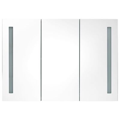 vidaXL LED Bathroom Mirror Cabinet 35"x5.5"x24.4" Shining White