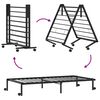 vidaXL Bed Frame Black Steel Single Foldable Bed Frame Rectangular