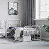 vidaXL Bed Frame White Powder-Coated Steel Single Bed Frame