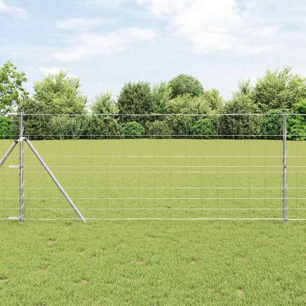 vidaXL Field Fence Silver 1968.5" x 39.4" Galvanized steel