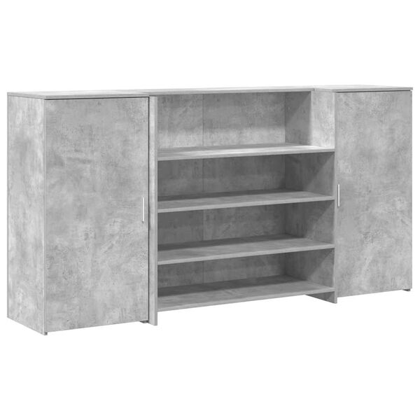 vidaXL Reception Desk Concrete grey Engineered wood Large Reception Desk