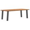 vidaXL Dining Table Light Brown Solid Oak Wood Large Adjustable Feet