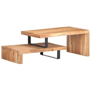vidaXL Coffee Table Natural wood grain Solid Acacia wood, Powder-Coated Iron