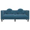 vidaXL Sofa Blue Velvet (100% polyester), plywood, solid wood 2-Seater
