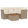 vidaXL Garden Sofa Set Beige and brown with cream cushions