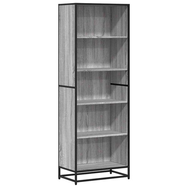 vidaXL Bookcase Grey sonoma Engineered wood Tall Bookcase Rectangular