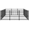 vidaXL Dog Kennel Black Powder-coated steel 125.3 sq ft Durable
