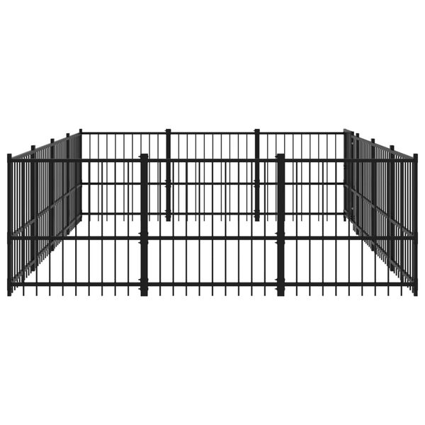 vidaXL Dog Kennel Black Powder-coated steel 125.3 sq ft Durable