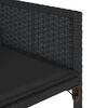 vidaXL Patio Chair Black Poly Rattan, Powder-Coated Steel Standard