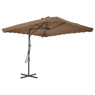 vidaXL Outdoor Parasol with Steel Pole 98.4"x98.4" Taupe