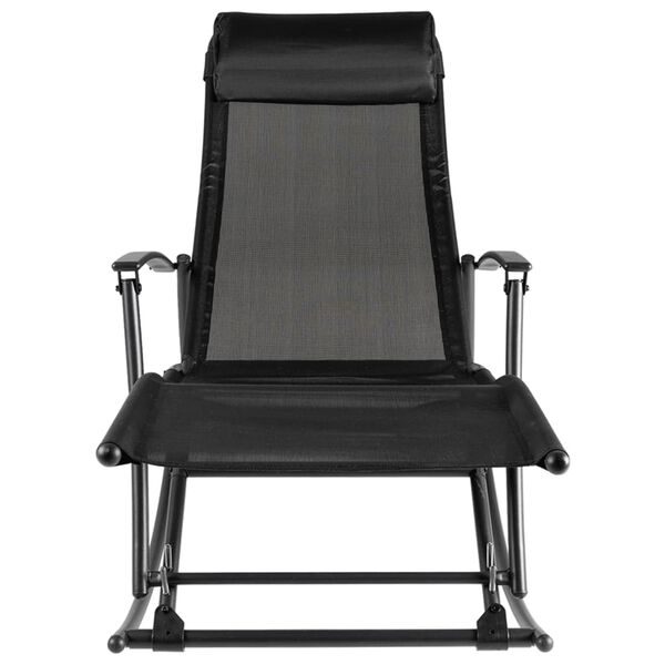 vidaXL Garden Chair Black Steel Standard Foldable Garden Chair