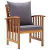 vidaXL Garden Chair Set of 2 Dark grey, Natural wood Solid acacia wood