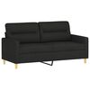 vidaXL Sofa Set Black 100% polyester 2-Seater Sofa Set Rectangular