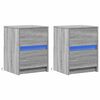 vidaXL Bedside Cabinet Set of 2 Grey sonoma Engineered wood Medium