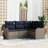 vidaXL Garden Sofa Set Grey Poly Rattan