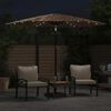 vidaXL Garden Parasol Brown Polyester, Powder-Coated Steel, Straw Large